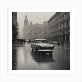 Car On The Street In Cuba Art Print