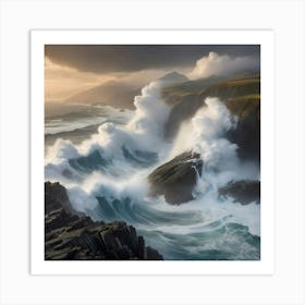 Dynamic Landscapes: These images capture the raw power and energy of natural forces, from crashing waves against rugged coastlines to towering mountains shrouded in mist. They convey a sense of awe-inspiring grandeur, reminding us of the Earth's incredible capacity for both creation and destruction. Art Print