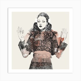 Dancing Girl Square Art Print