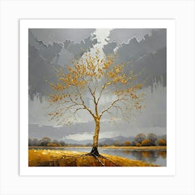 Tree In Autumn Art Print