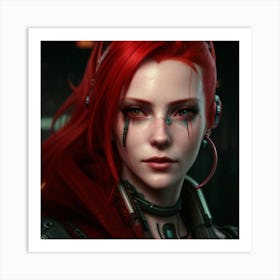 Red Haired Warrior 2 Art Print