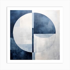 Abstract In Blue And White Art Print