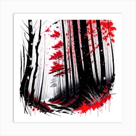 Red Forest 1 Art Print