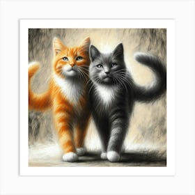 Two Cats Art Print