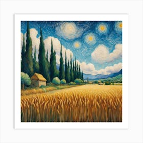 Van Gogh Painted A Wheat Field With Cypresses In The Amazon Rainforest Art Print