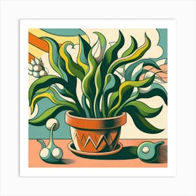 Tulips In A Pot Art Print