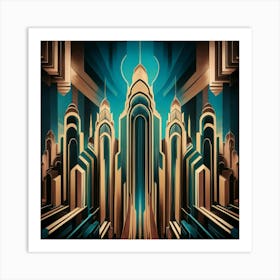 Deco City Art Print