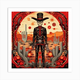 Skeleton In The Desert Art Print