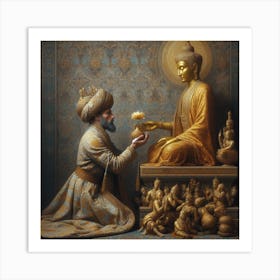 Buddha And King 1 Art Print