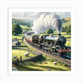 English Countryside Vintage Ai Art Print