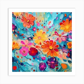 Abstract Floral Painting 1 Art Print