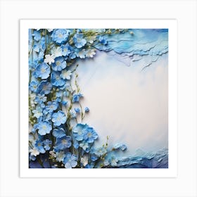 Frame With Blue Flowers Art Print