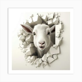 Goat Through A Wall 2 Art Print