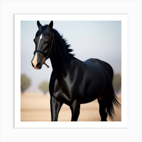 Black Horse Art Print