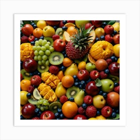 Colorful Fruits On A Table Art Print