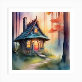 Fairy House In The Woods Art Print