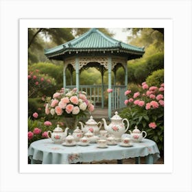 Tea In The Garden 6 Art Print