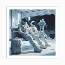 Astronauts In Space Art Print