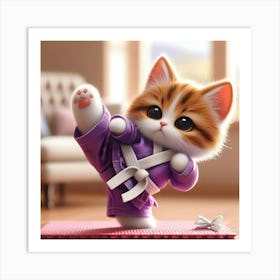 Karate Cat 7 Art Print