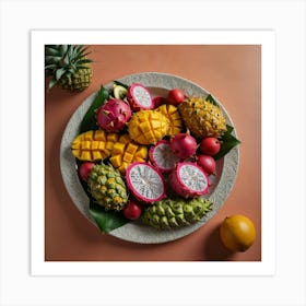 Tropical Fruit Plate 1 Art Print