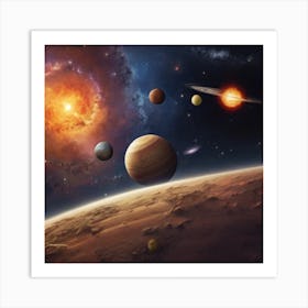 Planets In Space Art Print