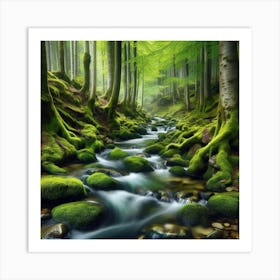 Mossy Forest 15 Art Print