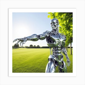 Robot In The Park 1 Art Print