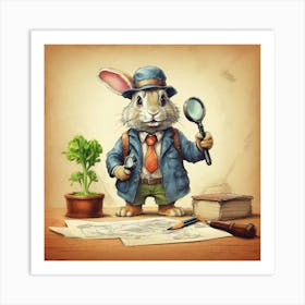 Rabbit Detective 1 Art Print