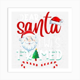 Santa Funny Quote I Was Framed Christmas Stocking Art Print