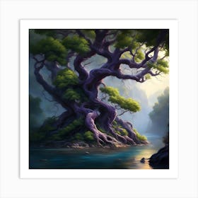 Twisted Purple Tree Art Print