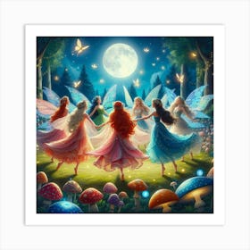 Fairy Dancing Under the Moon Art Print