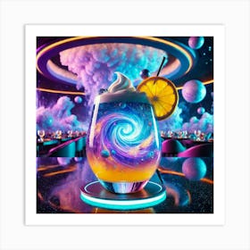 A Cosmic Themed Mocktail Named Cosmic Storm, Ser 1 Art Print