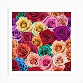 Colorful Roses 22 Art Print