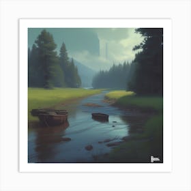 River In The Woods 30 Art Print