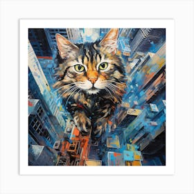 Cat In The City Art Print