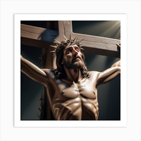A Wide Angle Depiction Of Jesus's Crucifixion Enhanced With Meticulous Detailing  208067552 Art Print