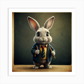 Rabbit In A Suit 7 Art Print