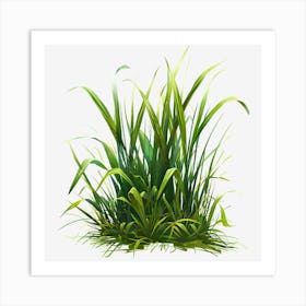 Watercolor-Spring-Grass-Clipart.12 Art Print