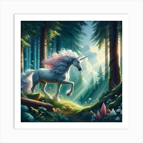 Unicorn In The Forest 1 Art Print