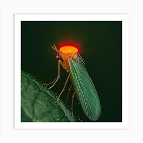 Mosquito Fly With A Flash Halo Art Print