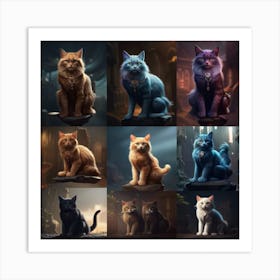 Cats AI Art Print