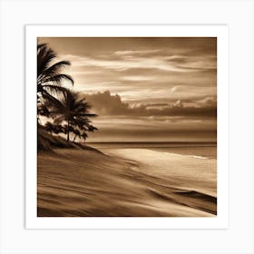 Sepia Beach 3 Art Print