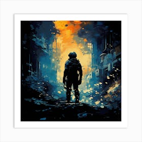 Soldier In The City Art Print