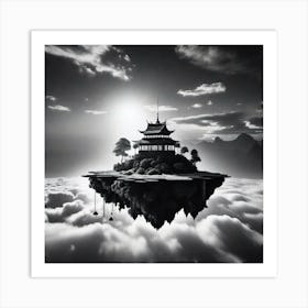 Chinese Island In The Clouds Art Print