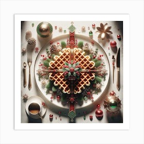 Christmas Waffles Art Print