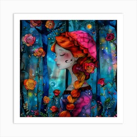 Fairytale Girl In The Forest Art Print