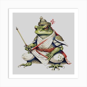 Samurai Frog Art Print