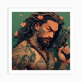 Hunzinator Jason Momoa With Tattoos Art Print