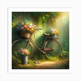 Flowers On A Bicycle Art Print