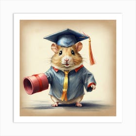 Graduation Hamster 1 Art Print